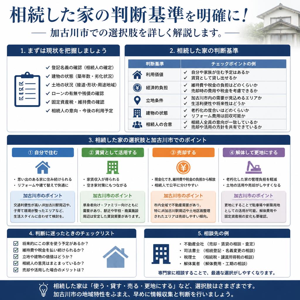 相続した家の判断基準：加古川市での売却・管理・解体の選択肢を徹底解説。|加古川市不動産売却買取相談センター