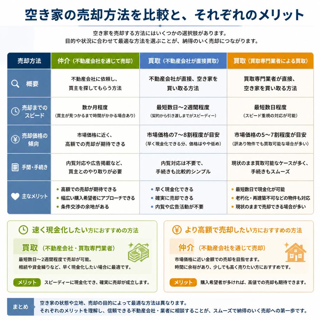 空き家の売却方法とそのメリット