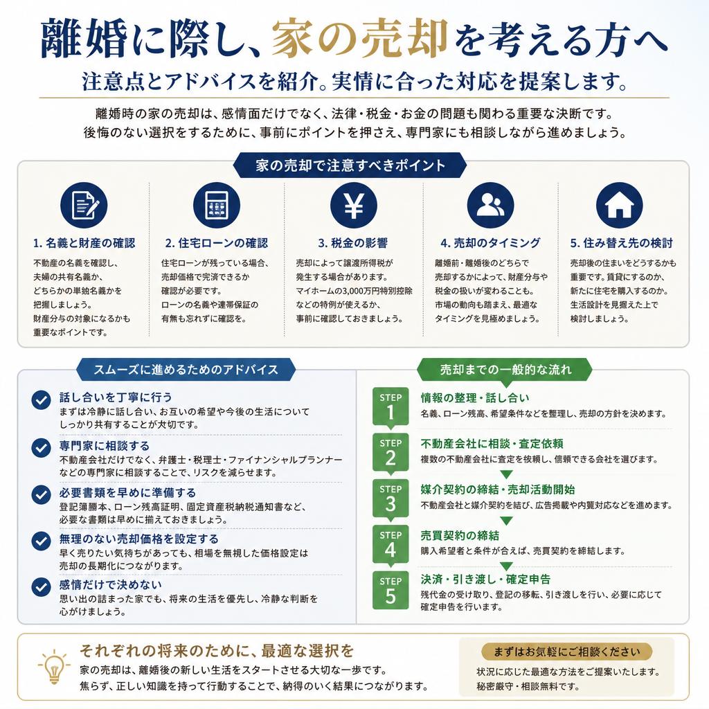 離婚に伴う不動産売却の注意点