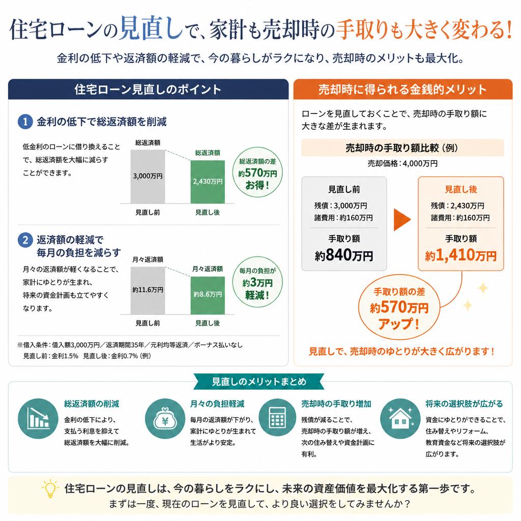 住宅ローンの見直しで得られるメリット