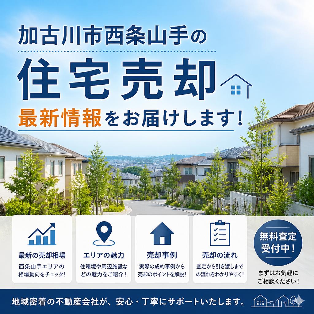 加古川市西条山手の住宅売却、最新情報をお届けします！　|加古川市不動産売却買取相談センター