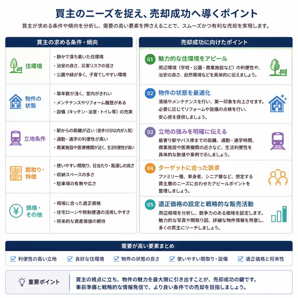 売却前に知っておくべき買主のニーズ