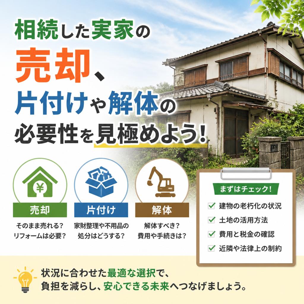 加古川市で相続した実家を売るとき、片付けや解体が本当に必要か？迷ったらこれを読もう！|加古川市不動産売却買取相談センター