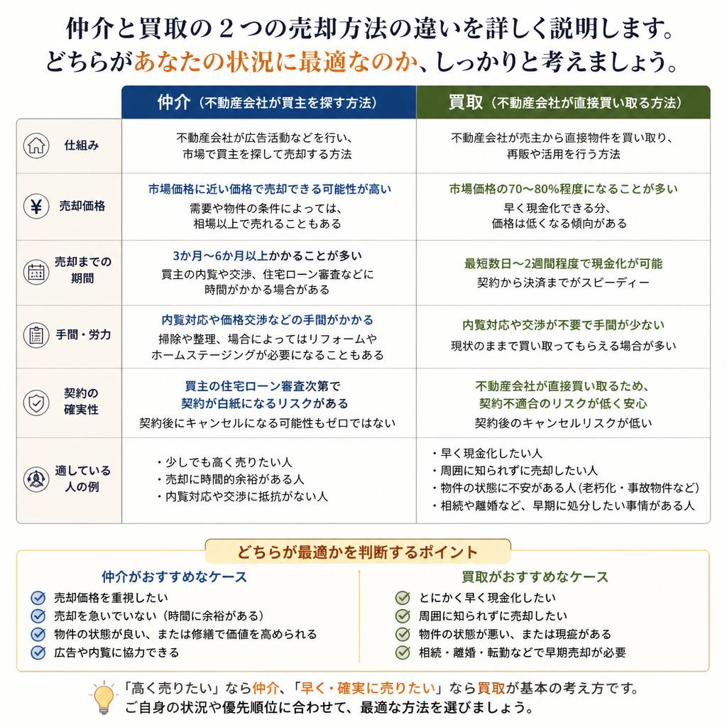 売却方法の比較