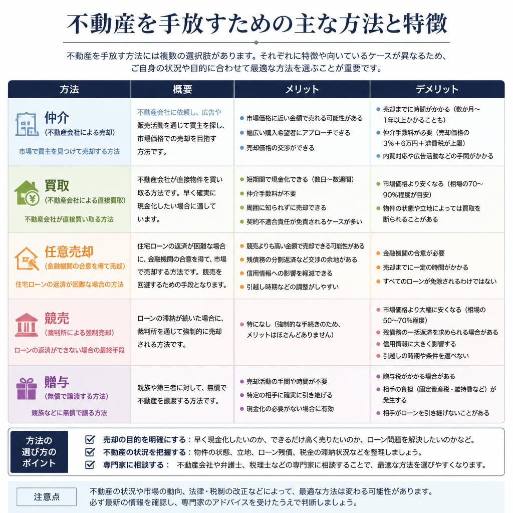 手放す方法の種類