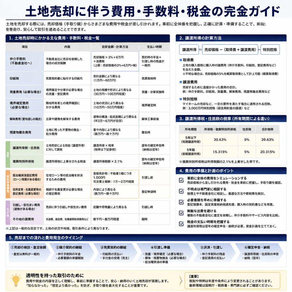 土地売却にかかる費用の詳細