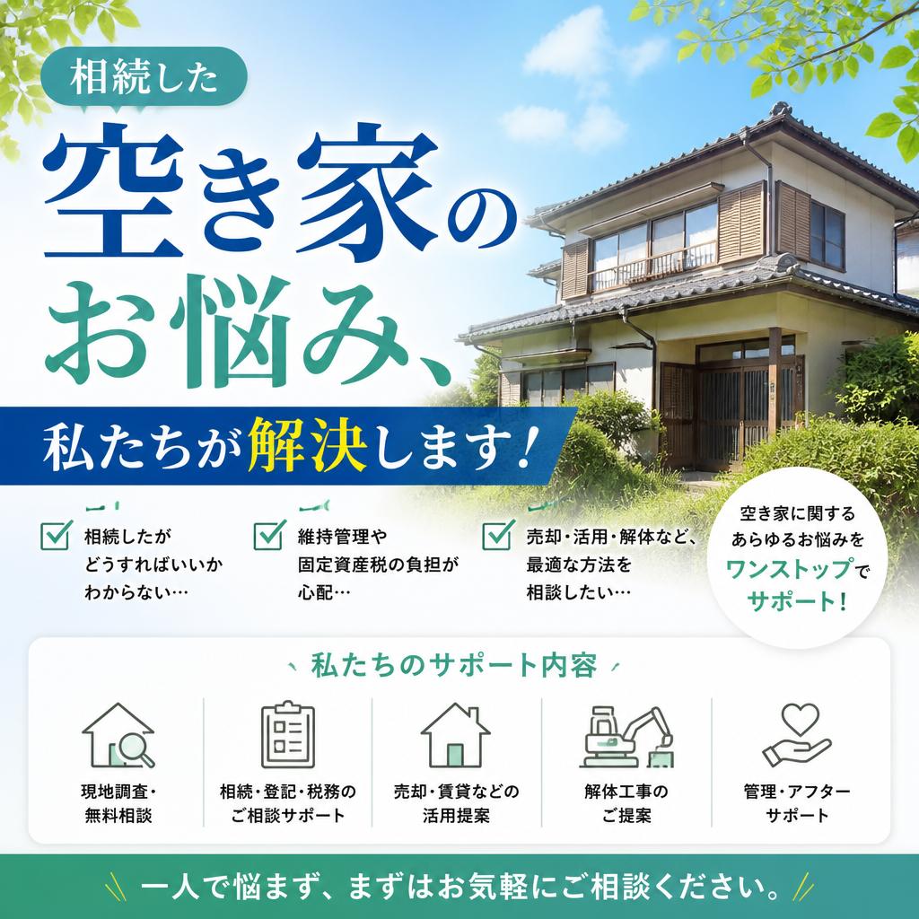 加古川市の放置空き家に悩むあなたへ。相続した実家をスムーズに処理する安心のサービス。|加古川市不動産売却買取相談センター