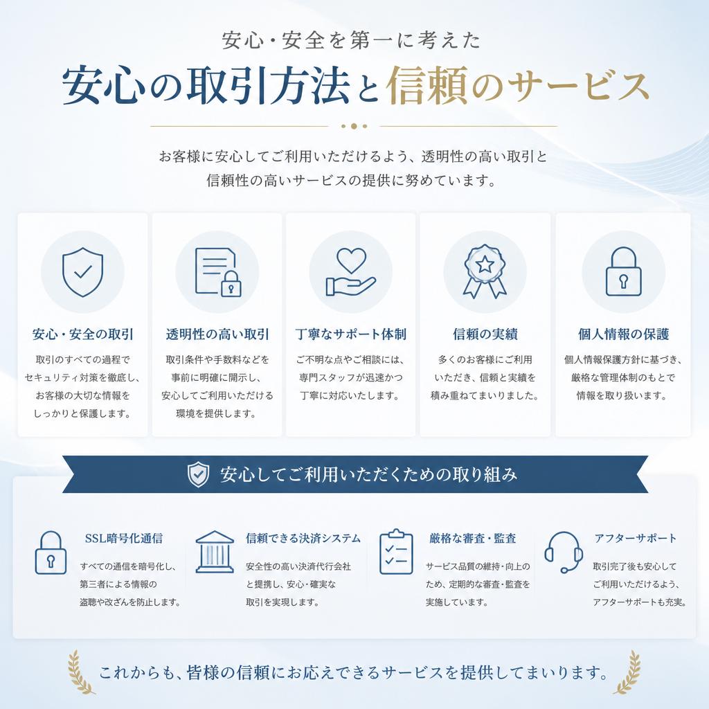 安心の取引を実現する理由