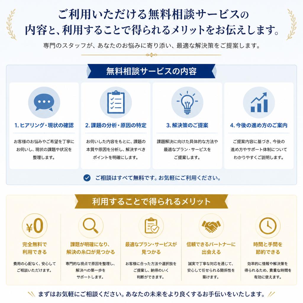 無料相談サービスのメリット