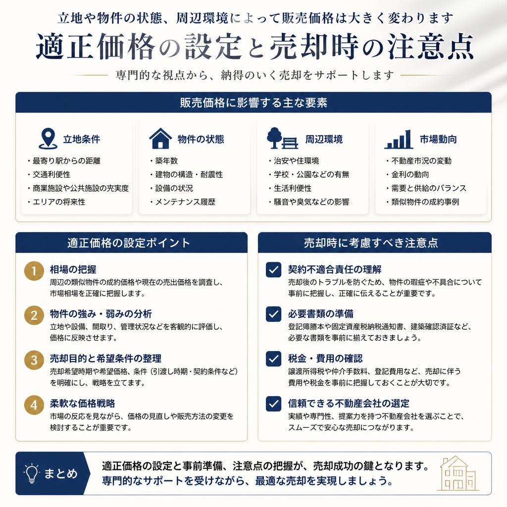 販売価格の決定要因と売却時の注意点