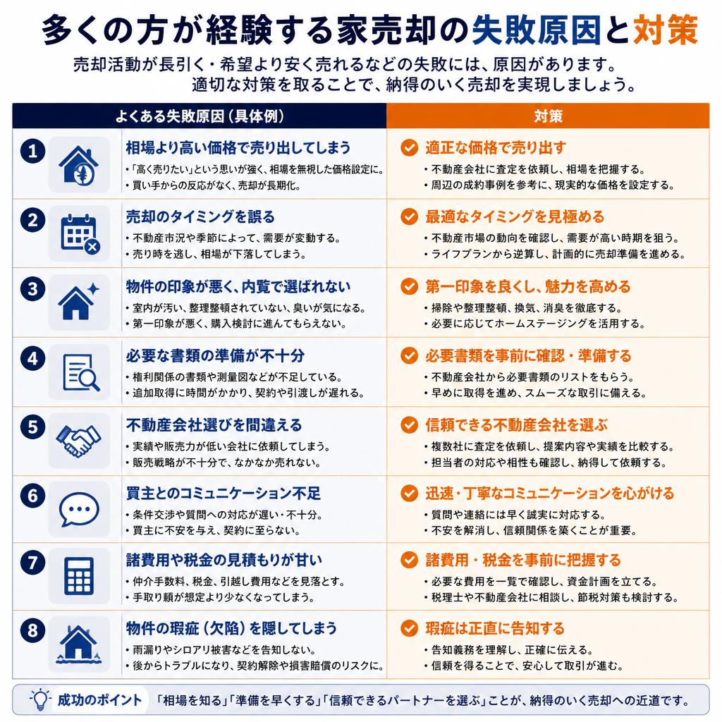 2. 家売却が失敗する5つの理由