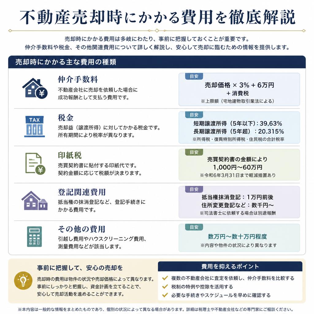 不動産売却にかかる費用の詳細