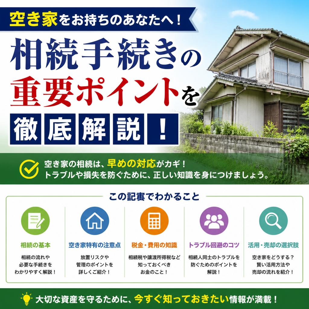 【東神吉・西神吉】空き家をお持ちのあなたへ！相続手続きの重要ポイントを徹底解説！|加古川市不動産売却買取相談センター