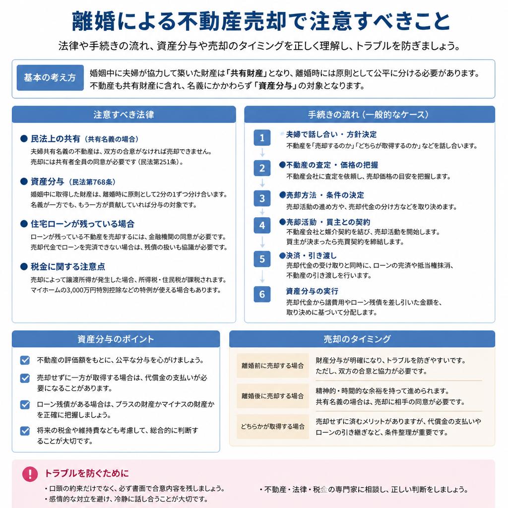 離婚時の不動産売却のポイント