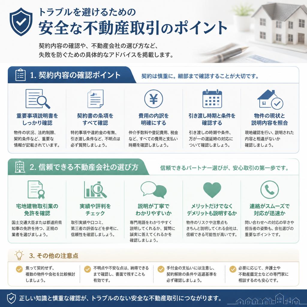 安全な不動産取引のために知っておくべきこと
