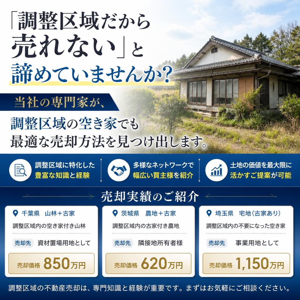 2. 調整区域でも売却可能！