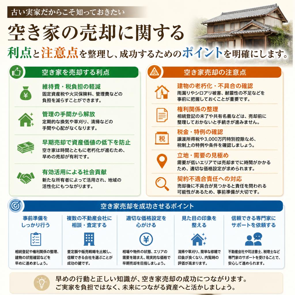 空き家売却のメリットとデメリット