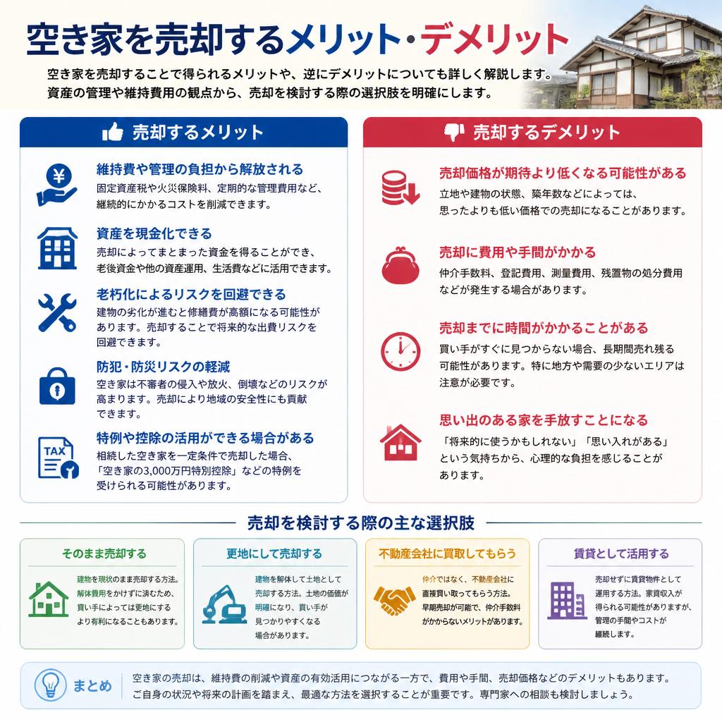 空き家を売却するメリットとデメリット