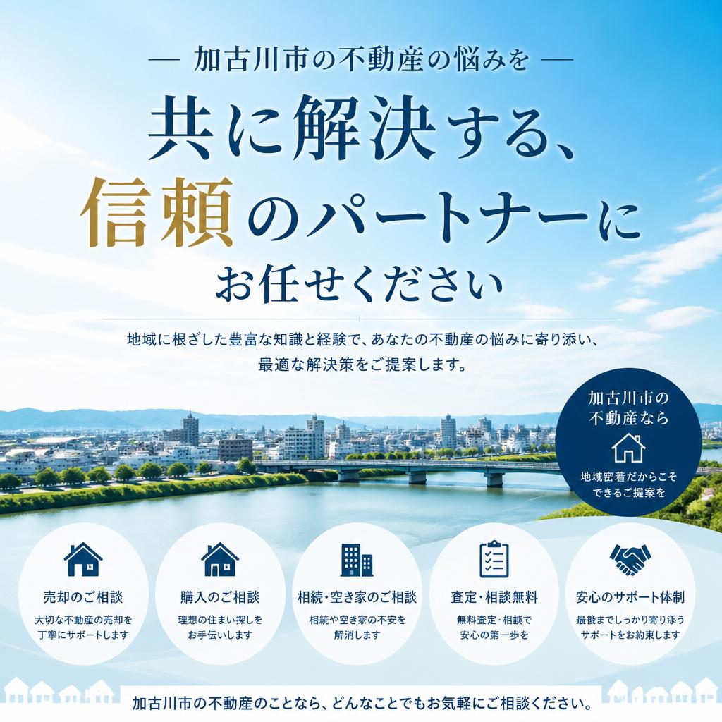 加古川市の不動産の悩みを共に解決する、信頼のパートナーにお任せください|加古川市不動産売却買取相談センター