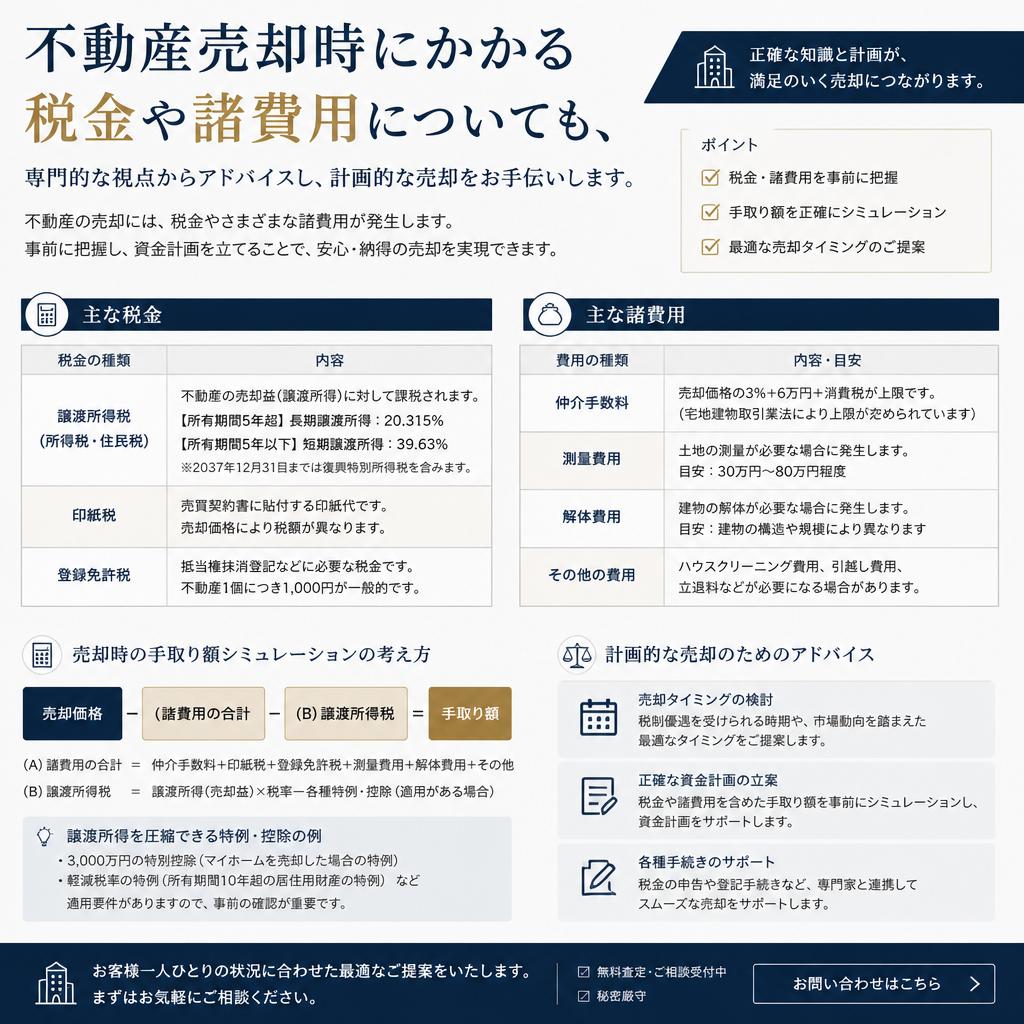 5. 不動産売却に伴う税金・費用の相談