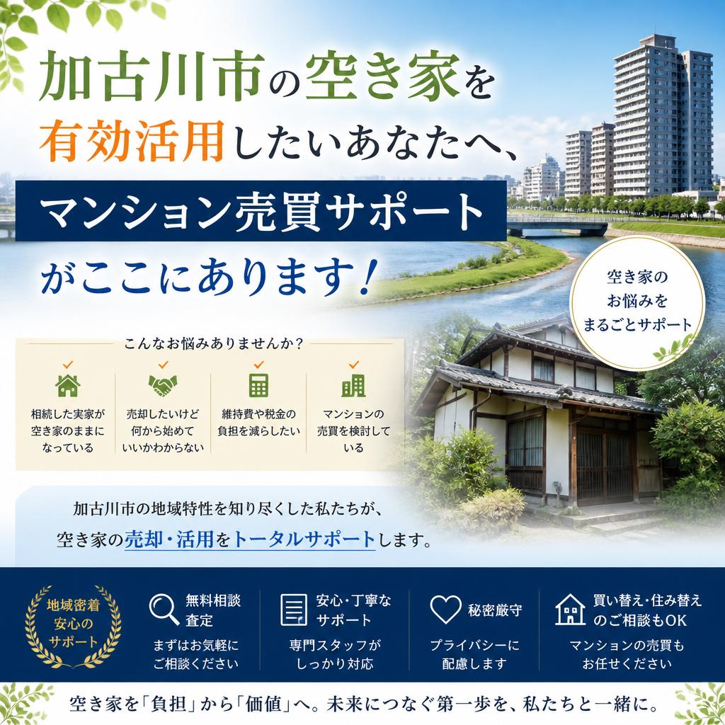 加古川市の空き家を有効活用したいあなたへ、マンション売買サポートがここにあります！|加古川市不動産売却買取相談センター
