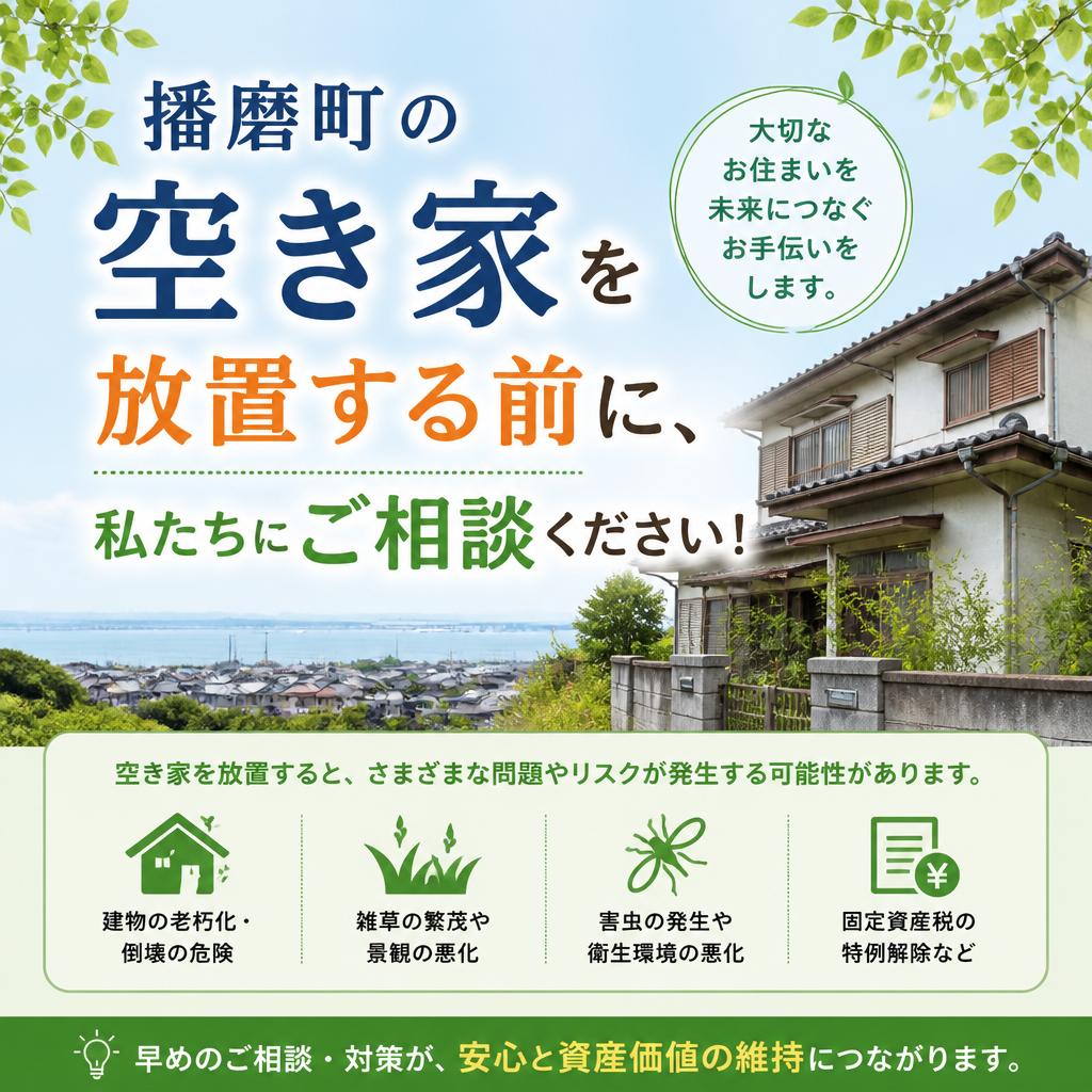 播磨町の空き家を放置する前に、私たちにご相談ください！|加古川市不動産売却買取相談センター