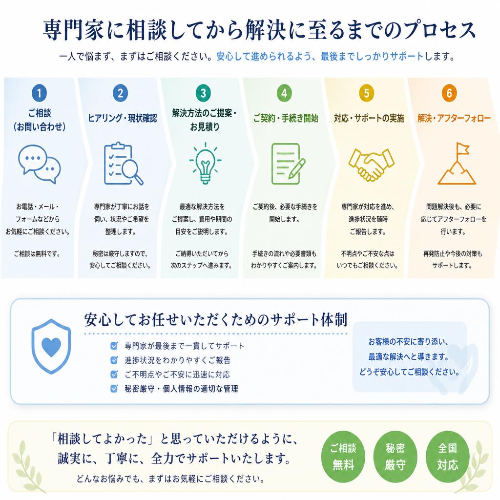 相談から解決までの流れ