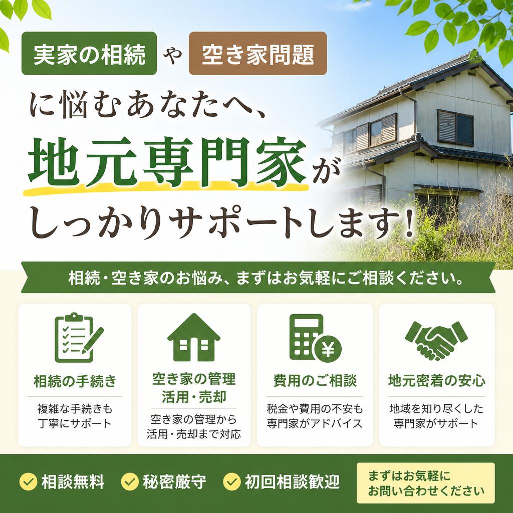 稲美町の実家の相続や空き家問題に悩むあなたへ、地元専門家がしっかりサポートします！|加古川市不動産売却買取相談センター