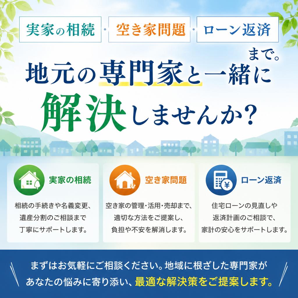 稲美町加古・岡の実家の相続から空き家問題、ローン返済まで。地元の専門家と一緒に解決しませんか？|加古川市不動産売却買取相談センター