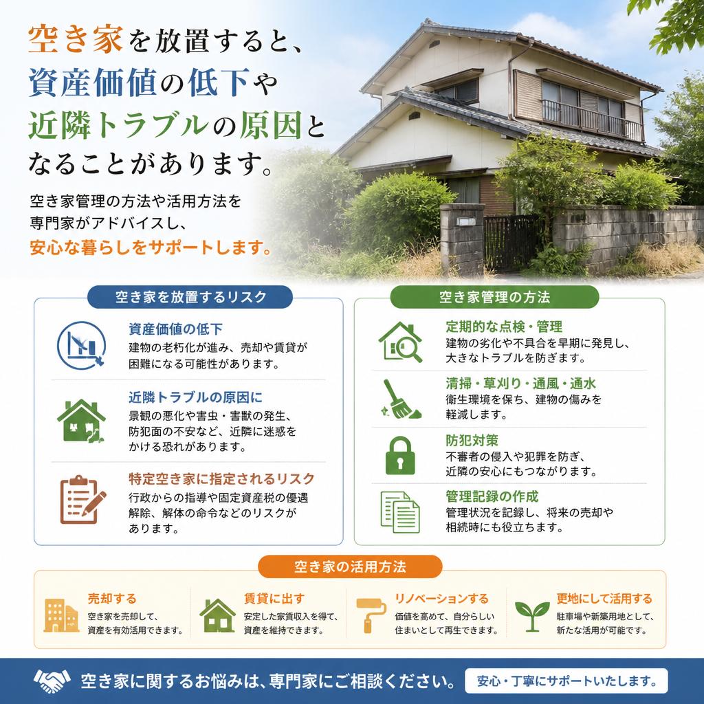 放置された空き家のリスクとその対策
