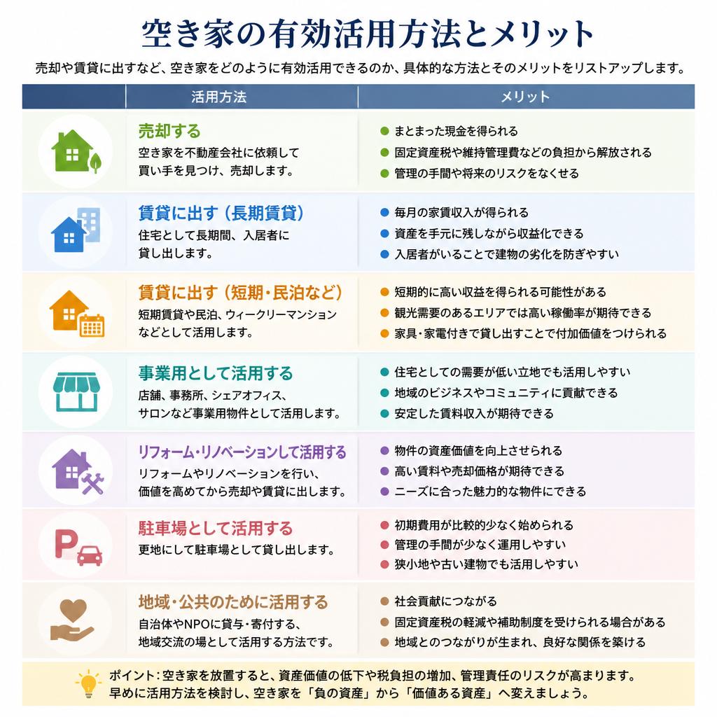 空き家の有効活用方法