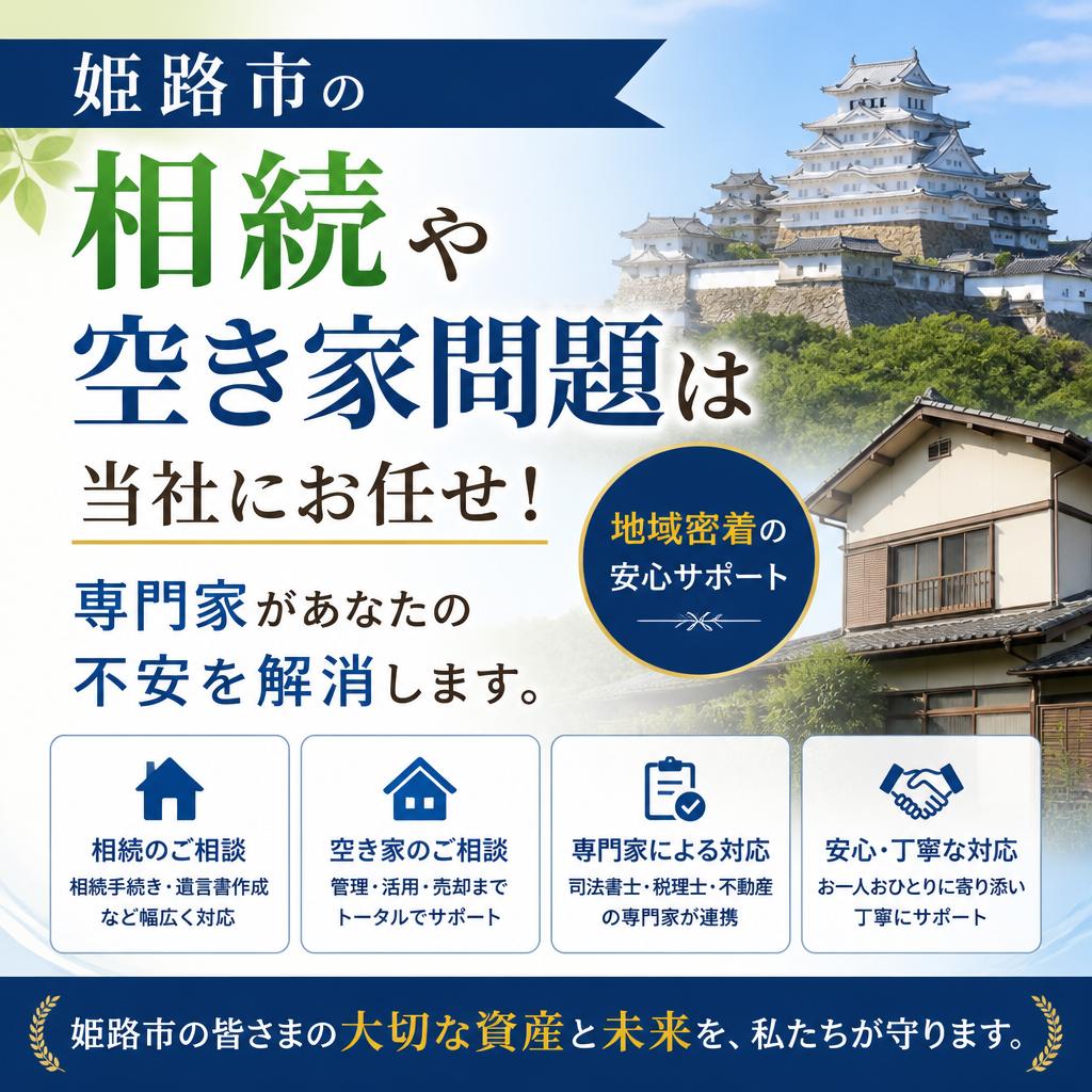 姫路市の相続や空き家問題は当社にお任せ！専門家があなたの不安を解消します。|加古川市不動産売却買取相談センター