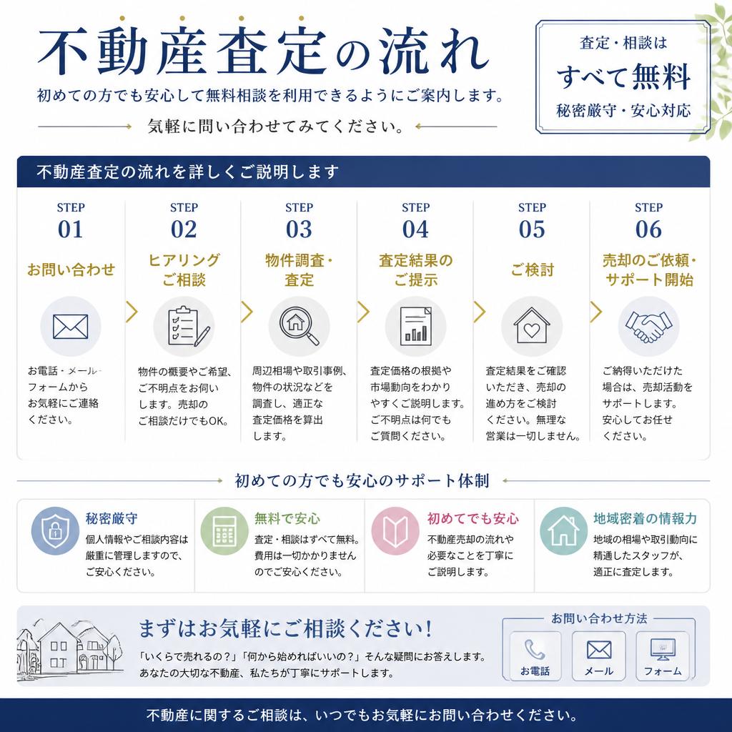 査定の流れと無料相談について
