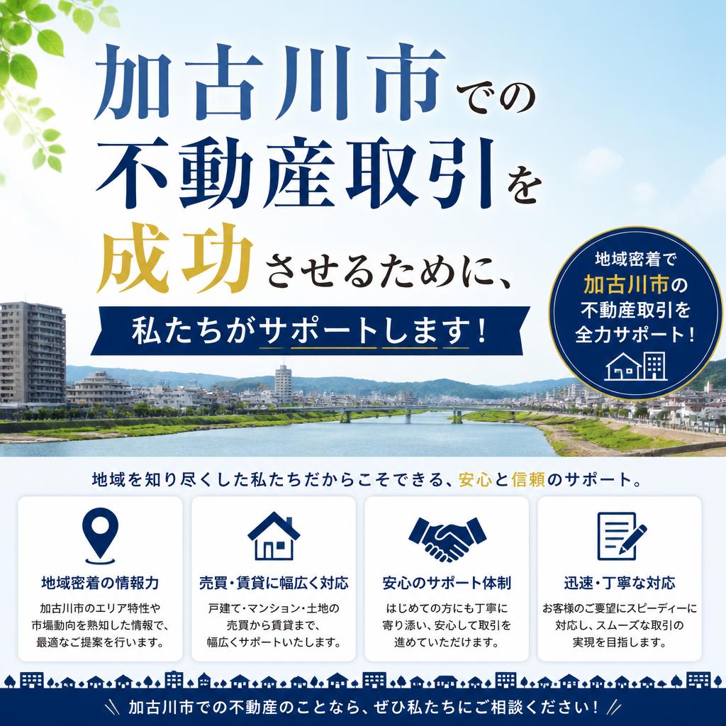 加古川市での不動産取引を成功させるために、私たちがサポートします！|加古川市不動産売却買取相談センター