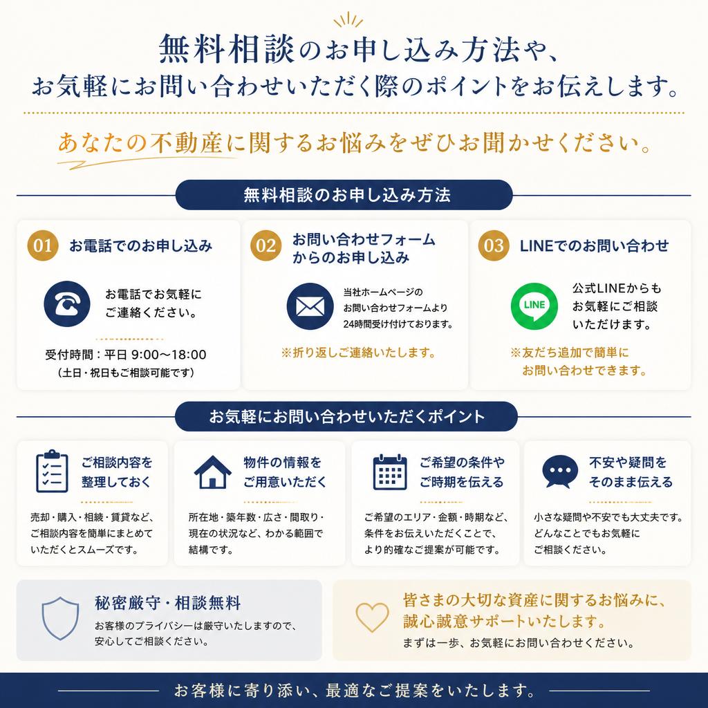 まずは無料相談から始めましょう！