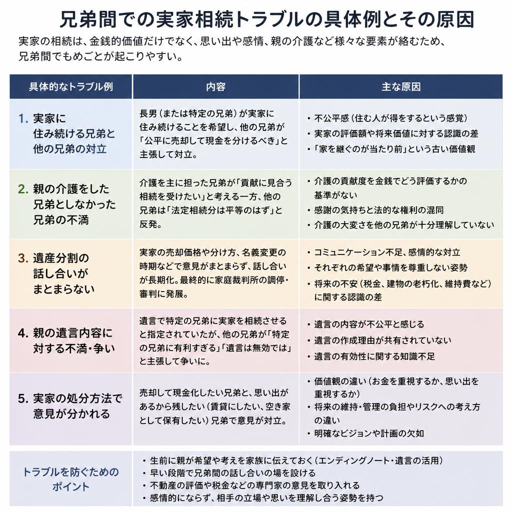 2. 兄弟間でのトラブルの原因