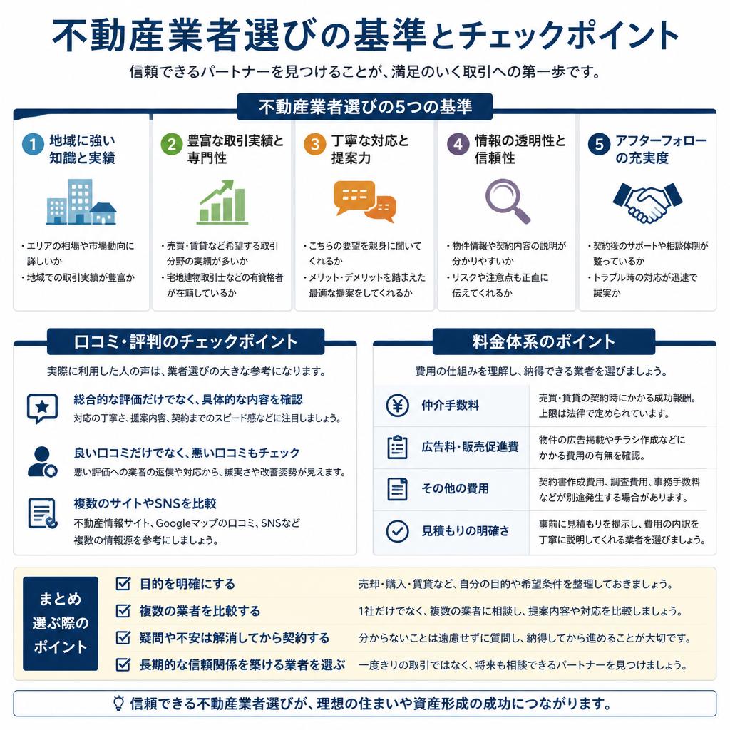 信頼できる不動産業者の選び方