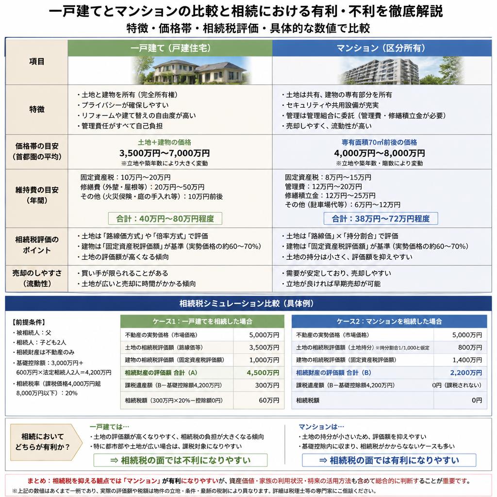 一戸建てvsマンション：特徴と価格