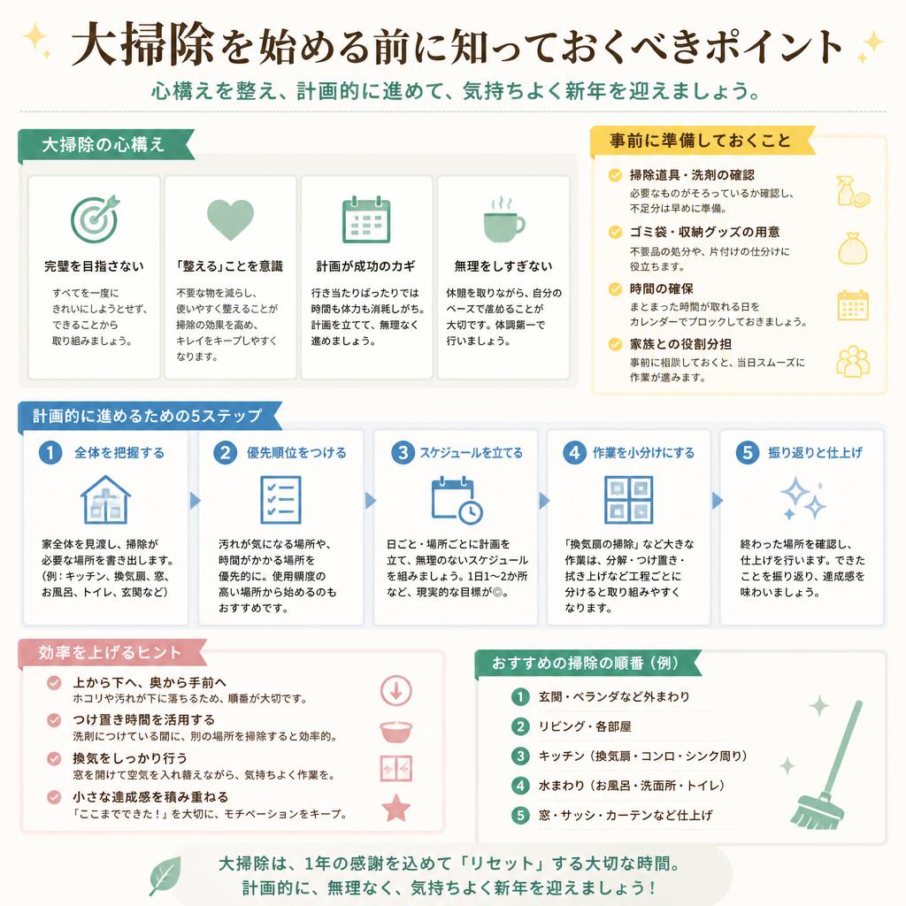 大掃除の前に知っておくべきこと