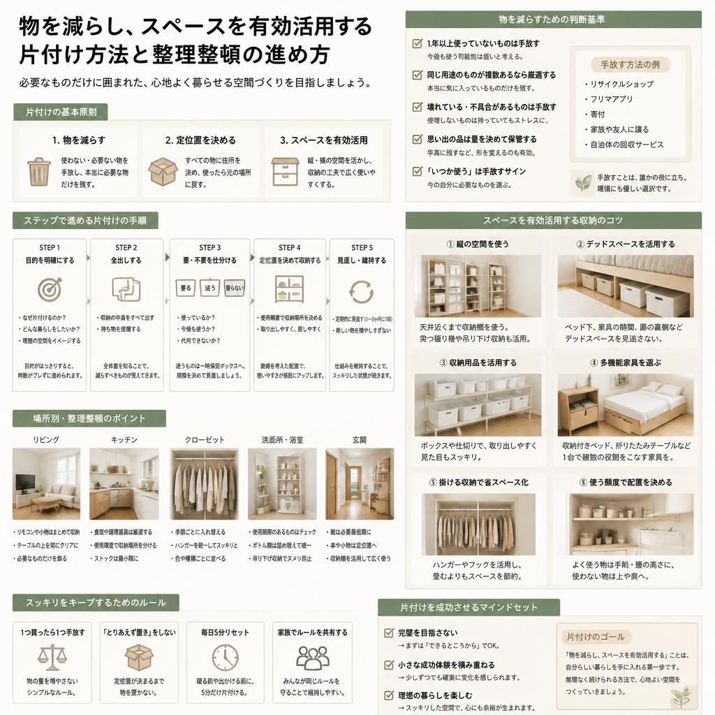 片付けのテクニックをマスターしよう
