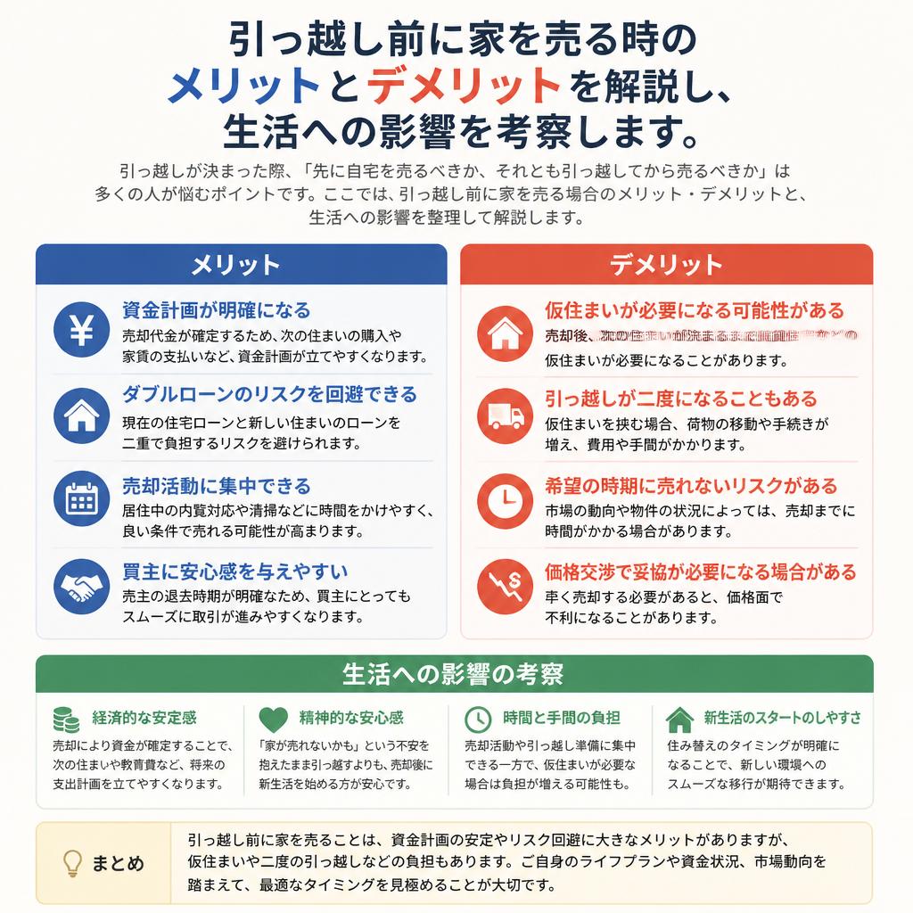 2. 引っ越し前の売却：メリット・デメリット