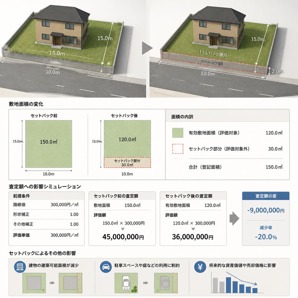 セットバックが査定額に与える影響